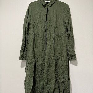 Olive Green Long Sleeve Dress